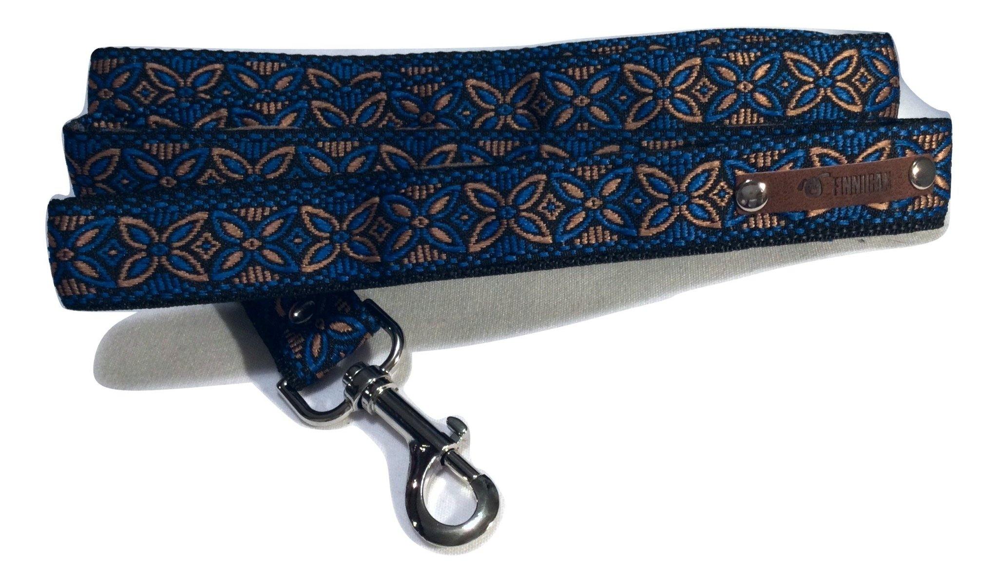 Finnigan Designer 7ft Dog Lead featuring double-layer nylon webbing and strong metal hardware, perfect for stylish and durable dog walks.